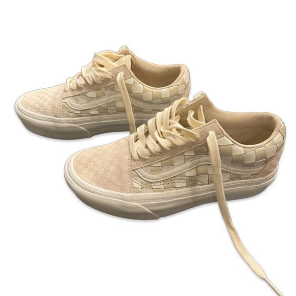 Vans Old Skool Platform (Wowen Leather) White/ Cream - US 6.5, Colour : Beige - Picture 2 of 9